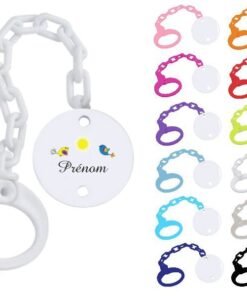 Attache tétine personnalisée Oiseau soleil Prénom