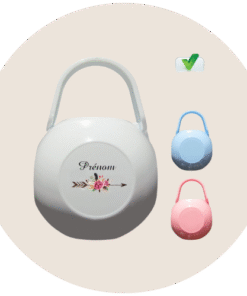 Lot tétine, attache et boîte