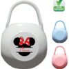 Boîte à tétine personnalisée Silhouette Souris rouge Prénom