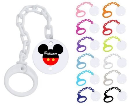 Attache tétine personnalisée Souris rouge